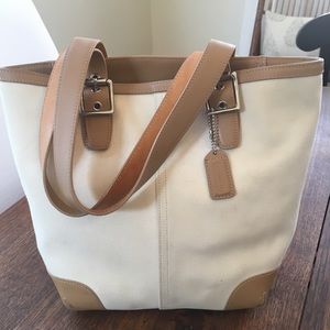 Canvas and leather Coach handbag